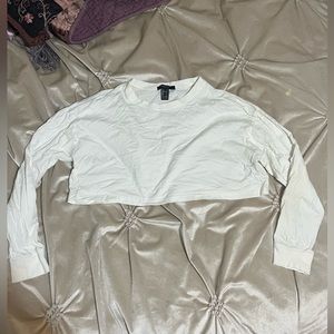 White crop long sleeve top